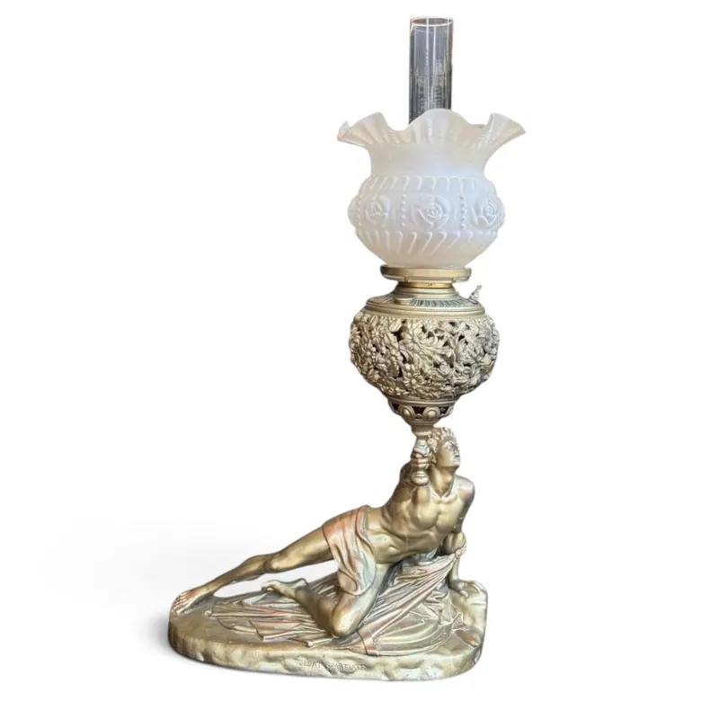 Attrib. B&H Soldat Spartiate Oil Lamp from auction in Aberdeen, Mississippi