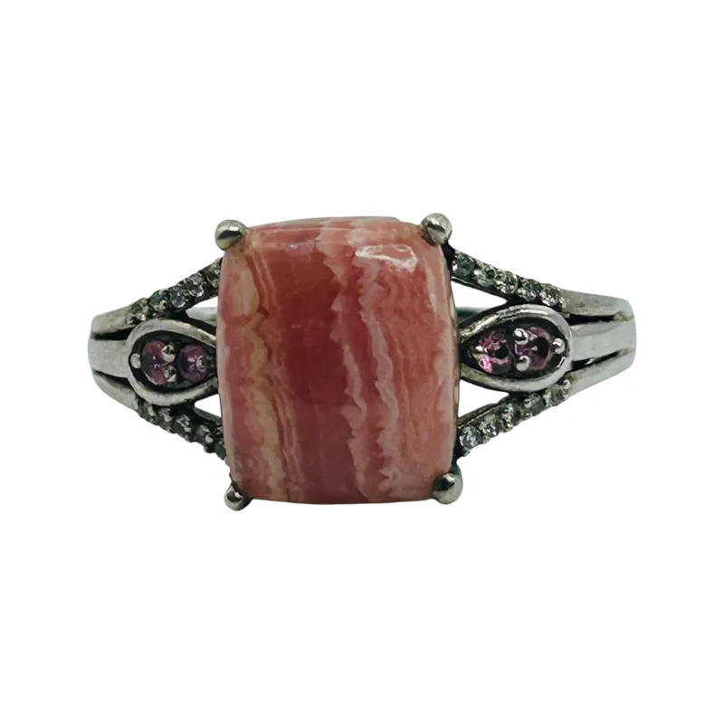 Sterling Rhodochrosite Ring Sz 11 from auction in Ravenna, Ohio