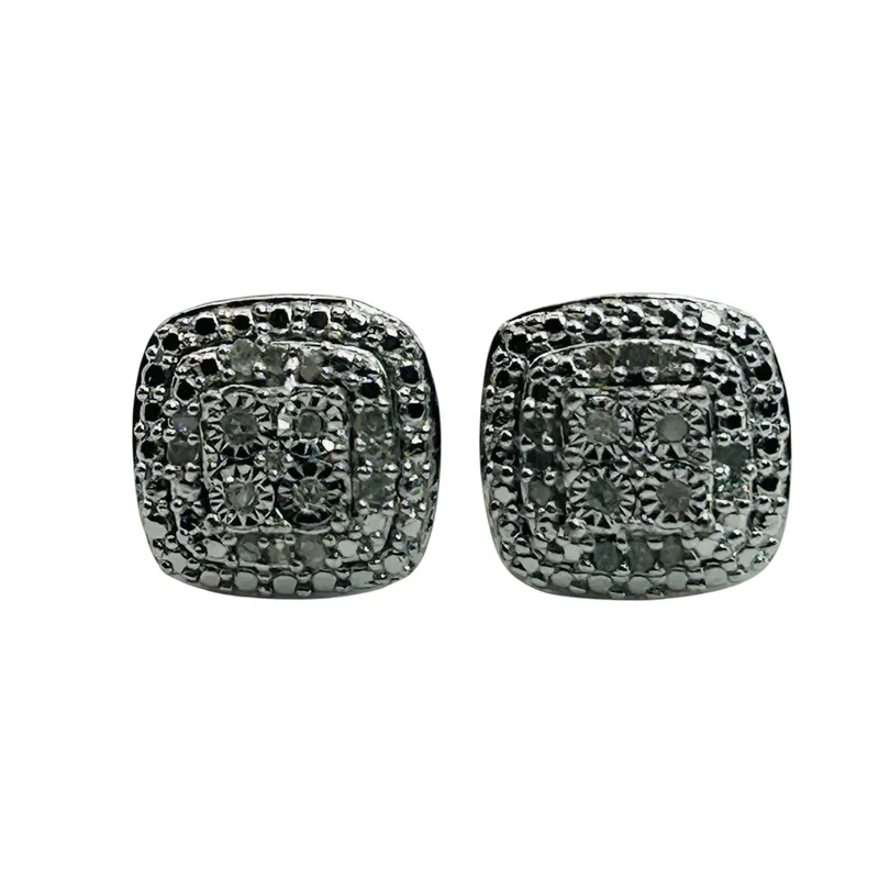 Sterling Diamond Earrings from auction in Ravenna, Ohio