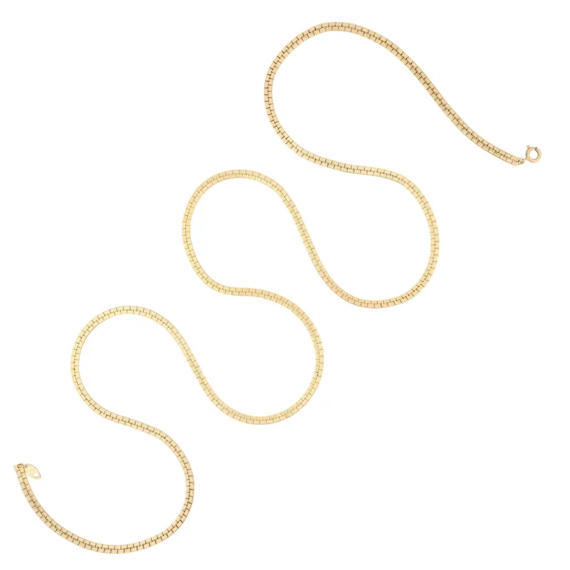 Trifari Gold Tone Textured Nugget Chain Necklace from auction in Ravenna, Ohio