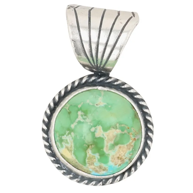 Sharon McCarthy Navajo Sterling Sonoran Gold Turquoise Pendant from auction in Ravenna, Ohio