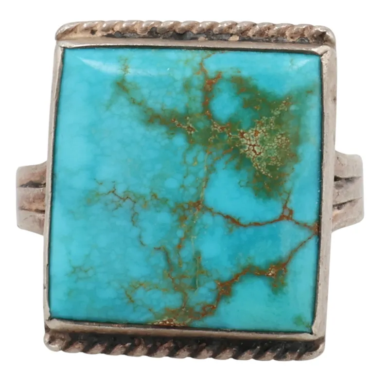 Navajo Sterling Turquoise Ring Sz 5.5 from auction in Ravenna, Ohio