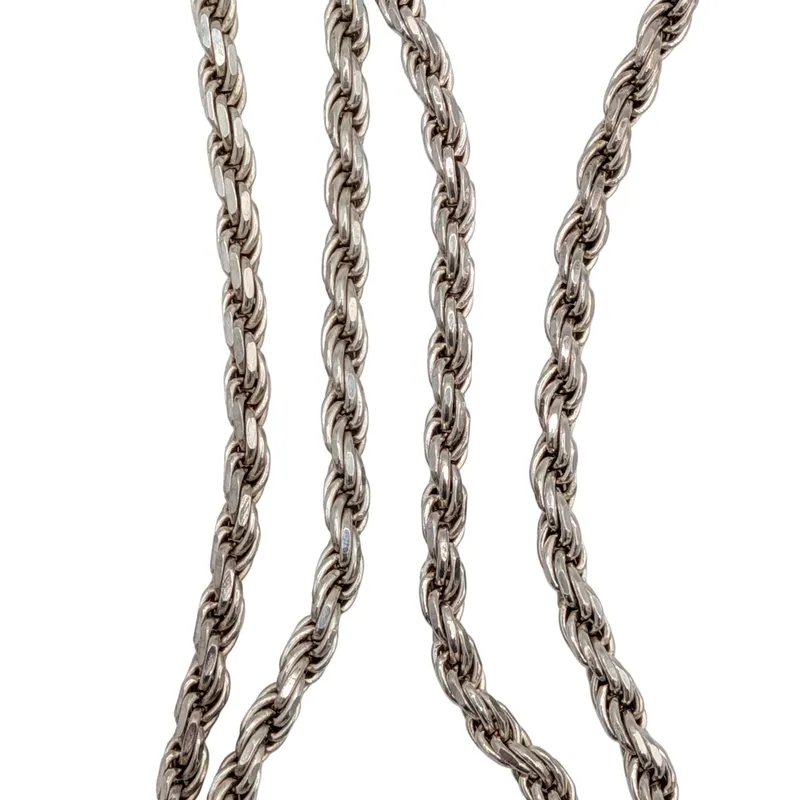 Milor Italian Sterling Silver 4mm Rope Chain Necklace from auction in Ravenna, Ohio