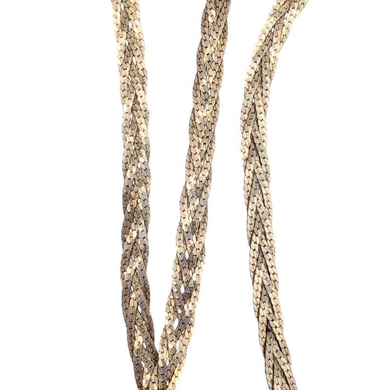 Vior Italian Sterling Silver Braided Chain Necklace from auction in Ravenna, Ohio