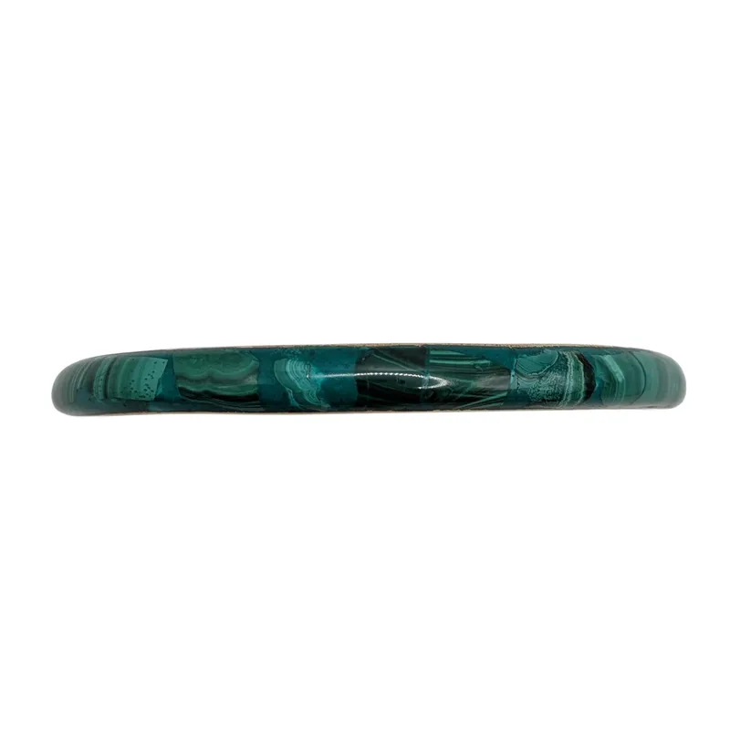 Vintage Brass Malachite Inlay Bangle Bracelet from auction in Ravenna, Ohio