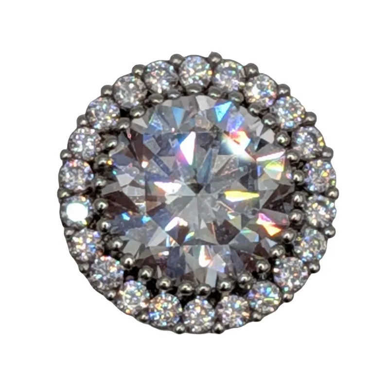 Sterling Silver Rhinestone Encrusted Circle Pendant from auction in Ravenna, Ohio