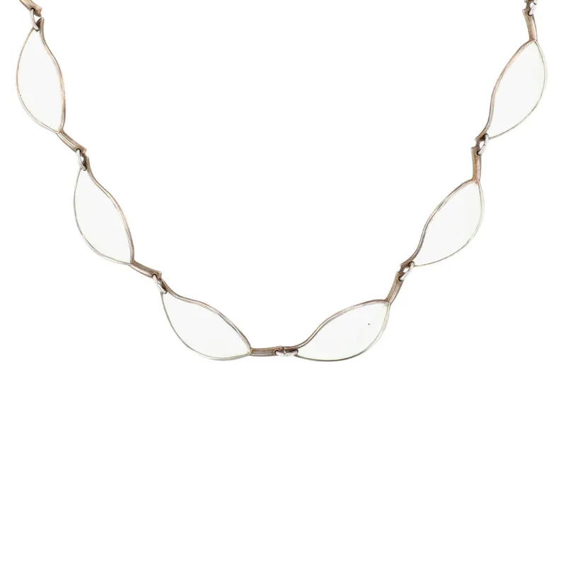 David Andersen Norway Vermeil Sterling Enamel Leaf Necklace from auction in Ravenna, Ohio