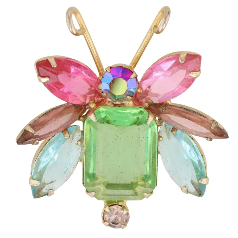 Juliana D&E Gold Tone Rhinestone Flying Insect Brooch from auction in Ravenna, Ohio