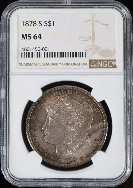 1878 S NGC MS-64 MORGAN SILVER DOLLAR from auction in Tallahassee, Florida