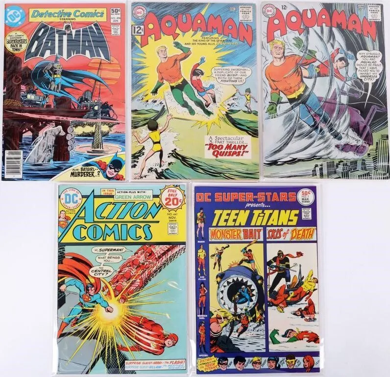 DC COMICS SILVER/BRONZE AQUAMAN BATMAN ETC VF/NM 5 from auction in Tallahassee, Florida