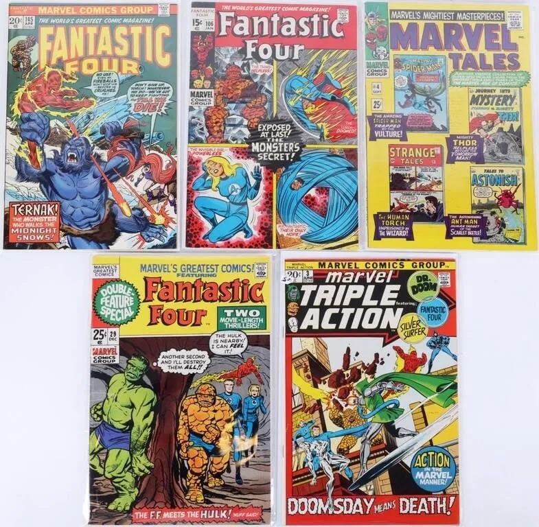 FANTASTIC FOUR & CLASSIC REPRINT MARVEL COMICS (5) from auction in Tallahassee, Florida