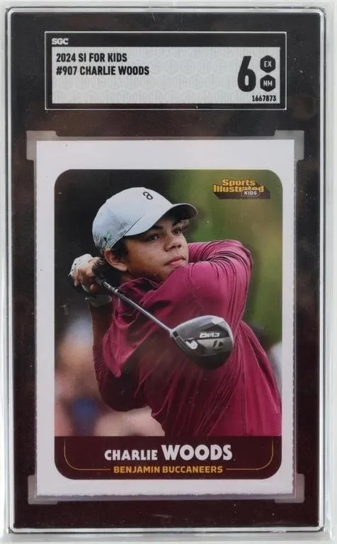 CHARLIE WOODS #907 SGC 6.0 2024 SI FOR KIDS GOLF from auction in Tallahassee, Florida