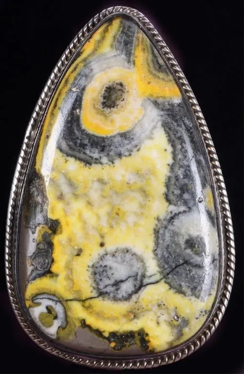 SW STYLE 925 LADIES RING W/ PEAR BUMBLEBEE JASPER from auction in Tallahassee, Florida