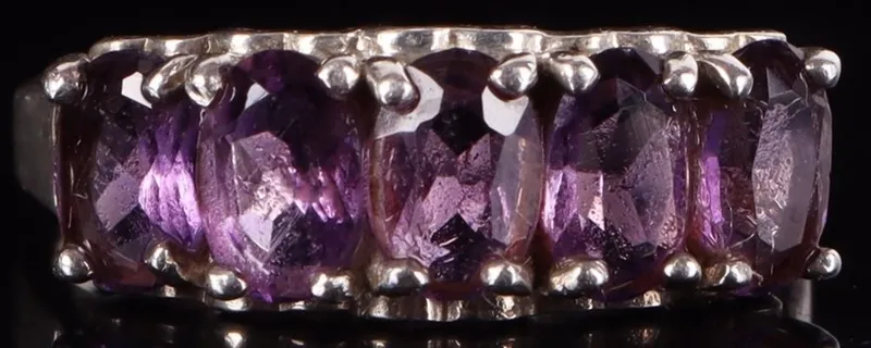 STERLING SILVER AMETHYST LADIES HEART RING from auction in Tallahassee, Florida