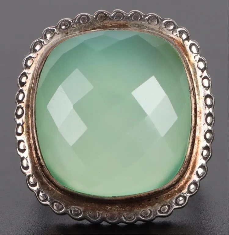 CHRYSOPRASE STERLING SILVER LADIES RING from auction in Tallahassee, Florida
