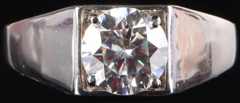 2CT PRINCESS CUT MOISSANITE STERLING LADIES RING from auction in Tallahassee, Florida