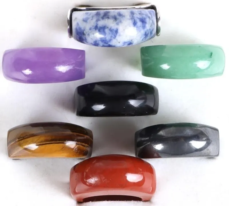 STERLING SILVER 7 INTERCHANGEABLE GEM RING SET from auction in Tallahassee, Florida