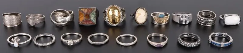 STERLING SILVER COLLECTIBLE LADIES RINGS - (18) from auction in Tallahassee, Florida
