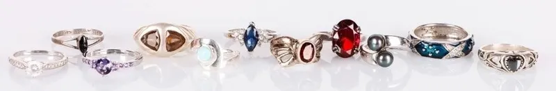 STERLING SILVER LADIES RINGS TAHITIAN PEARLS (11) from auction in Tallahassee, Florida