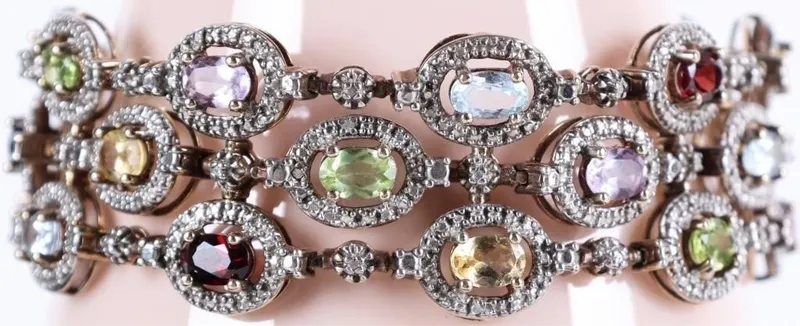 VINTAGE ROSS SIMONS STERLING GEMSTONE BRACELET from auction in Tallahassee, Florida