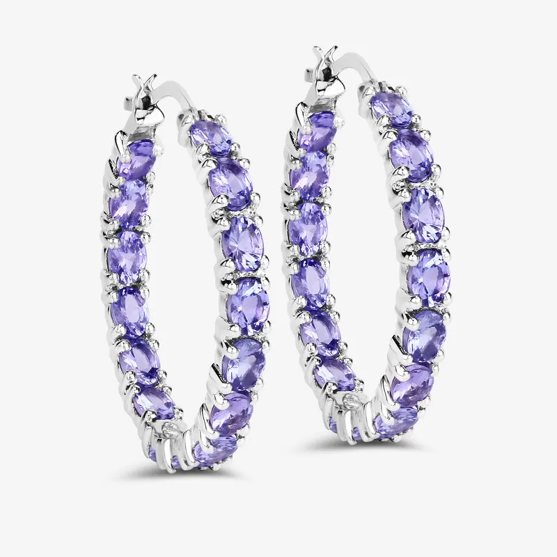 5.10 CTW Genuine Tanzanite Inside-Out Hoop Earrings from auction in Vero Beach, Florida