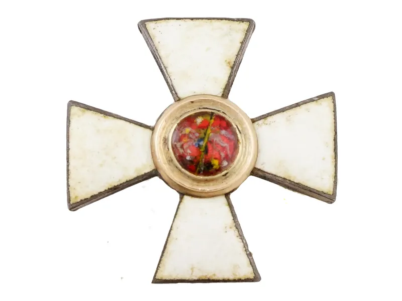 A WW1 RUSSIAN MINIATURE ORDER OF ST. GEORGE CROSS, CA. 1915 from auction in New York, New York