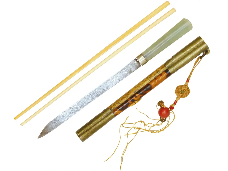 A CHINESE CHOPSTICK AND KNIFE TROUSSE SET, 19TH/EARLY 20TH CENTURY from auction in New York, New York