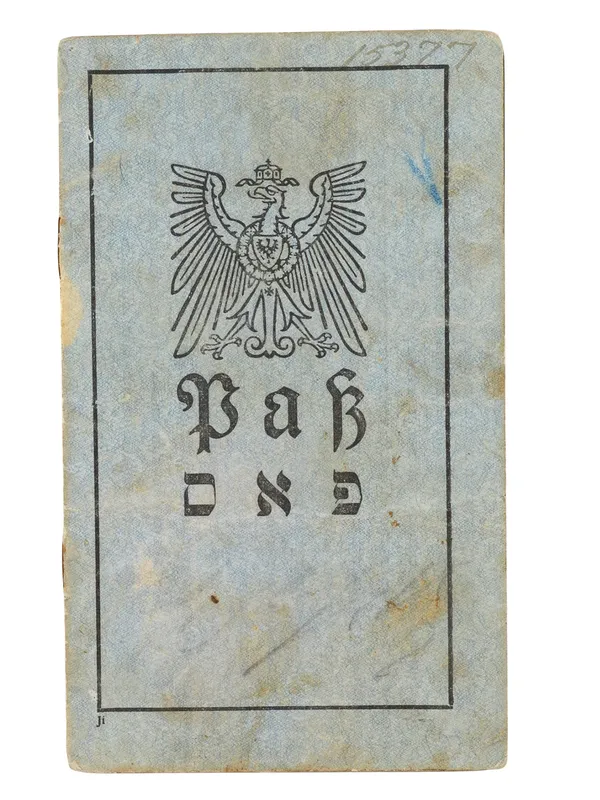 A GERMAN OCCUPATION PASS FOR A JEWISH RESIDENT OF LITHUANIA, CIRCA 1918-1920 from auction in New York, New York