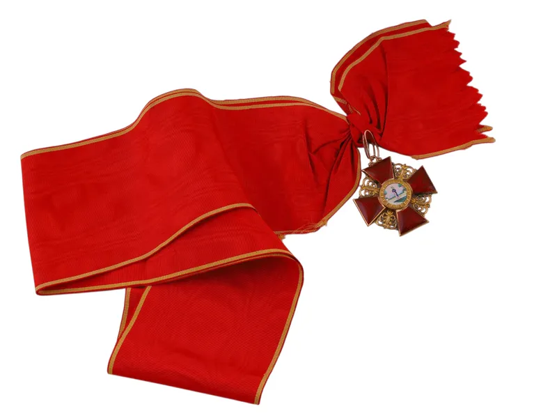 A RUSSIAN ORDER OF ST. ANNA, 1ST CLASS WITH SASH, LATE 19TH CENTURY from auction in New York, New York