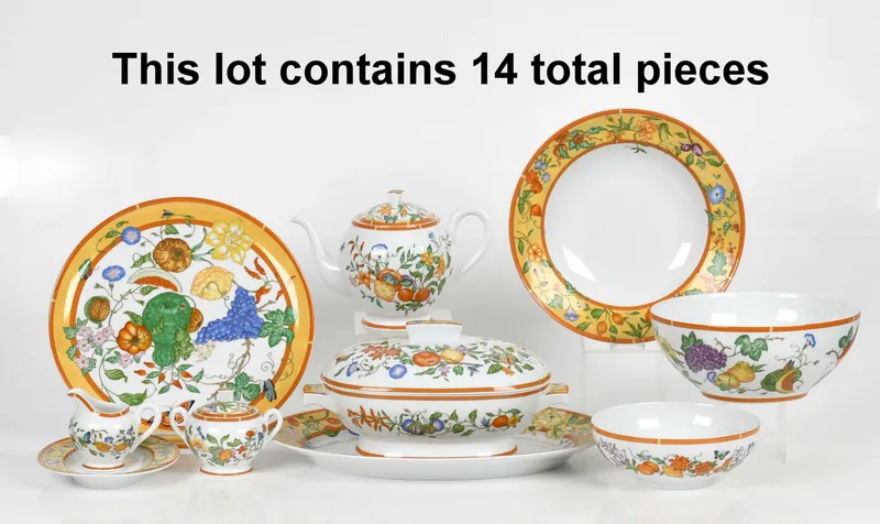Hermes "La Siesta" Porcelain Serving Pieces from auction in Pineville, Pennsylvania