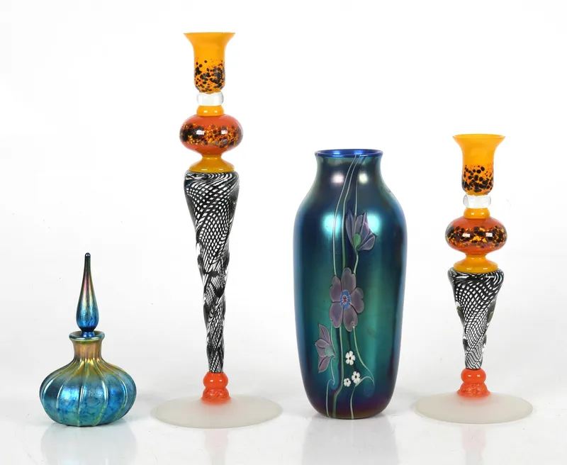 Contemporary Art Glass, Vessels and Candlesticks from auction in Pineville, Pennsylvania