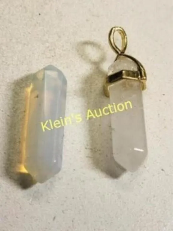 lot of 2 crystal opalite quartz point one w/ mt   from auction in wilmington , North Carolina