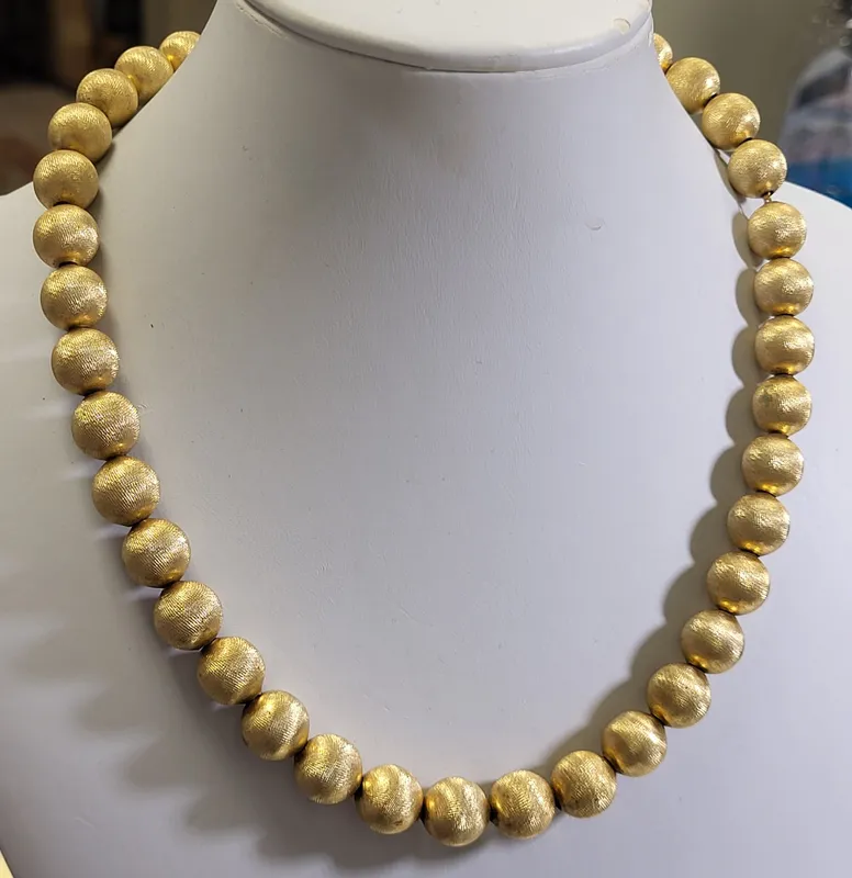 monet vintage 16" runway gold bead necklace from auction in wilmington , North Carolina