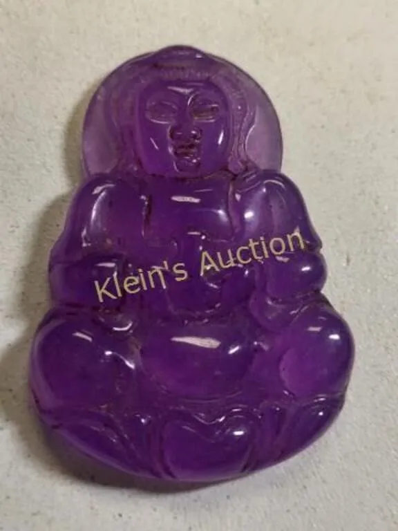 Buddha kwan yhim pendant purple jade?        from auction in wilmington , North Carolina