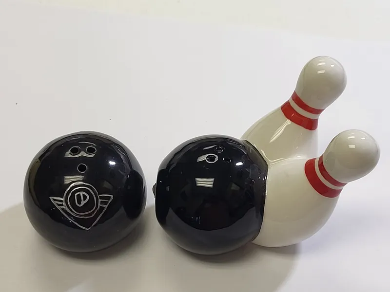 1950's era salt & pepper bowling Motif! from auction in wilmington , North Carolina