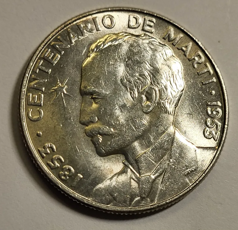 1953 Cuban silver peso AU-BU! gorgeous from auction in wilmington , North Carolina