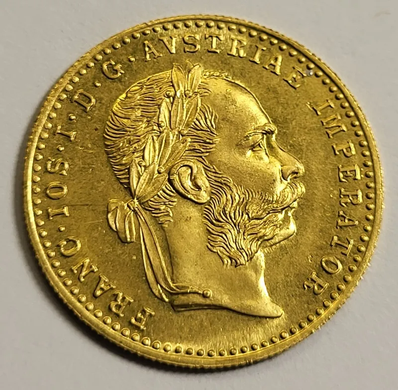 1915 Austria gold 1 Ducat coin AU-BU from auction in wilmington , North Carolina