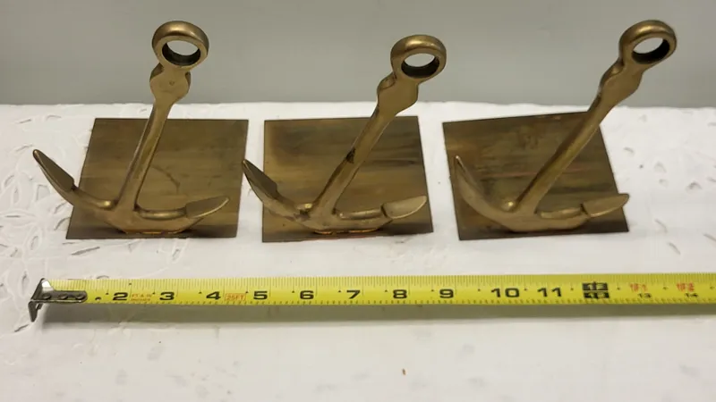 vtg solid brass Nautical anchor book ends lotof 3 from auction in wilmington , North Carolina