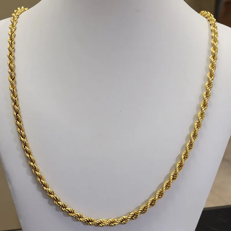 18K yellow gold rope twist 24" Necklace  from auction in wilmington , North Carolina