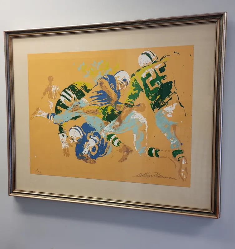 Leroy Neiman Serigraph " Orange Football" from auction in wilmington , North Carolina