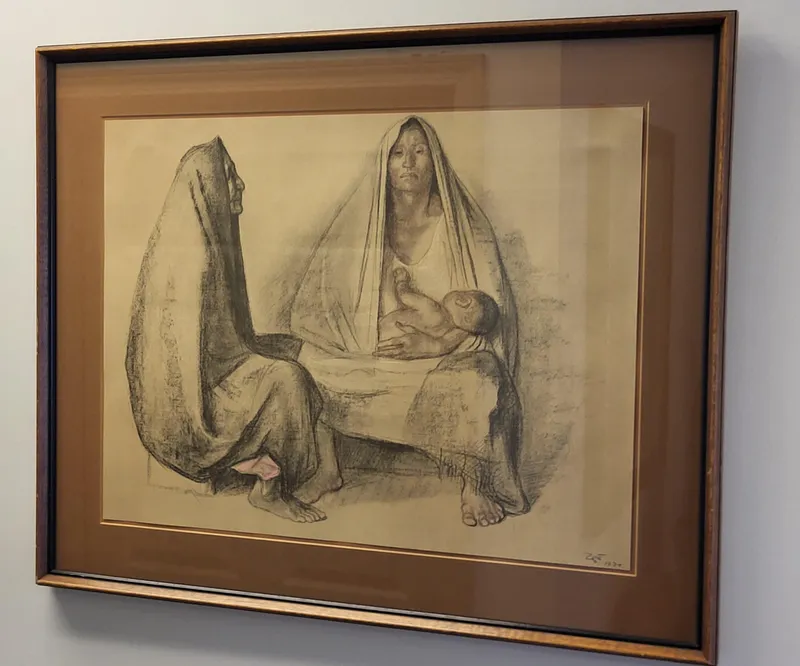 Francisco Zuniga offset lithograph on paper listed artist  from auction in wilmington , North Carolina