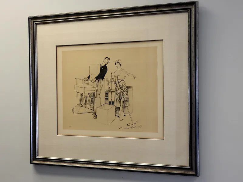 Norman Rockwell artist proof Settling In signed from auction in wilmington , North Carolina