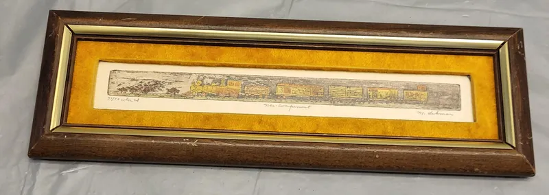 Mary Lehman hand colored etching #37/58 from auction in wilmington , North Carolina