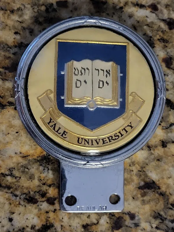 rare beaulah car grille badge emblem Yale university from auction in wilmington , North Carolina