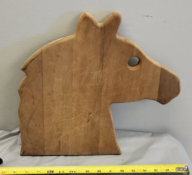 rare horse shape cutting board /cheese board from auction in wilmington , North Carolina