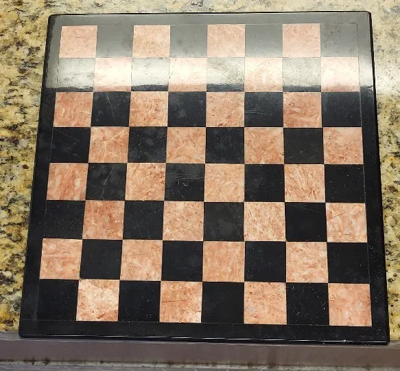 vtg carved stone onyx marble chess board from auction in wilmington , North Carolina