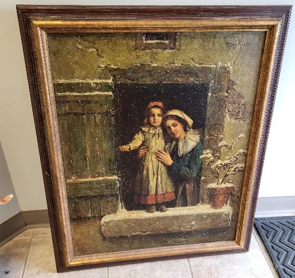 Henry Mosler Original oil on canvas 1841-1920 from auction in wilmington , North Carolina
