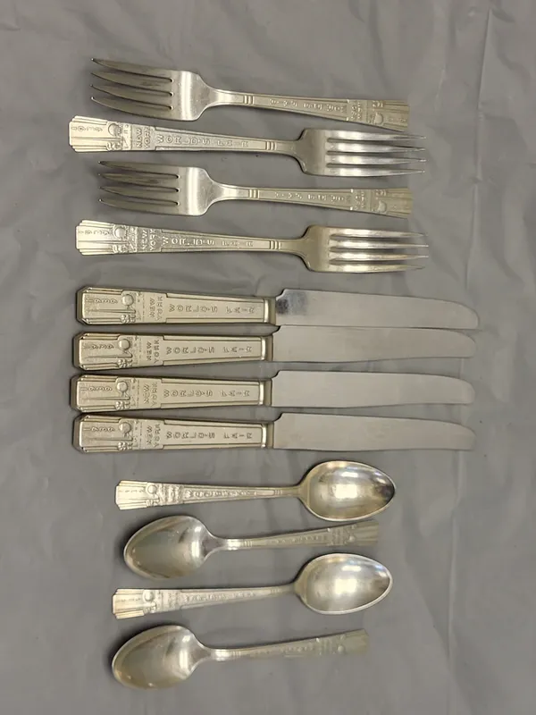 rare 1939 worlds fair 4 pc set of silverware Mint from auction in wilmington , North Carolina