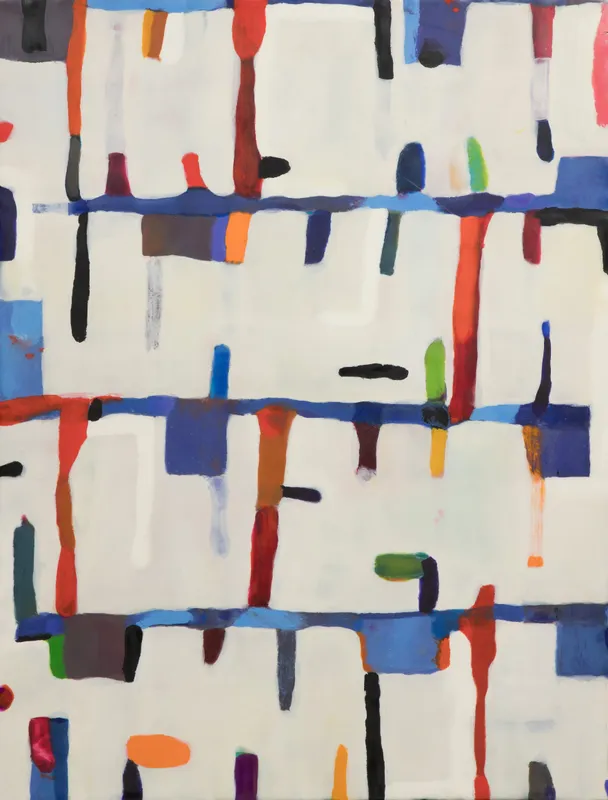 Kathleen Waterloo (American, 20th Century) 'Congress Parkway' Encaustic on Board from auction in Addison, Illinois