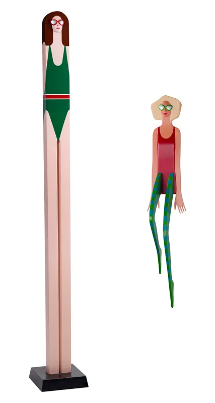 J. W. Eaton (American, 20th Century) Painted Wood and Metal Sculptures from auction in Addison, Illinois